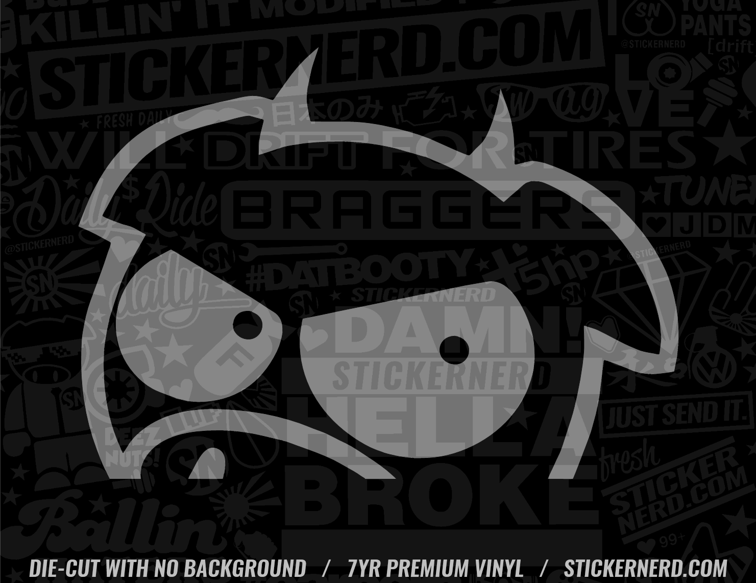 Peeking Rally Pig Sticker - Decal - STICKERNERD.COM