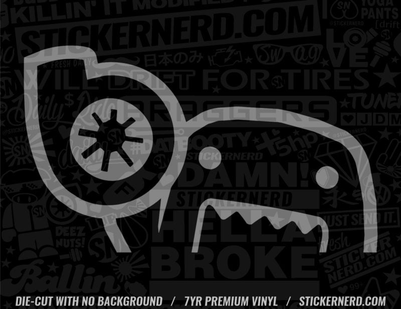 Peeking Turbo Sticker - Window Decal - STICKERNERD.COM