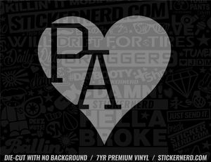 Pennsylvania Love Heart Sticker - Window Decal - STICKERNERD.COM