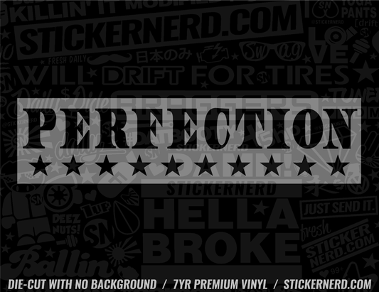 Perfection Sticker - Window Decal - STICKERNERD.COM