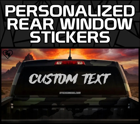 Personalized Rear Window Stickers - Vinyl Car And Truck Decals 