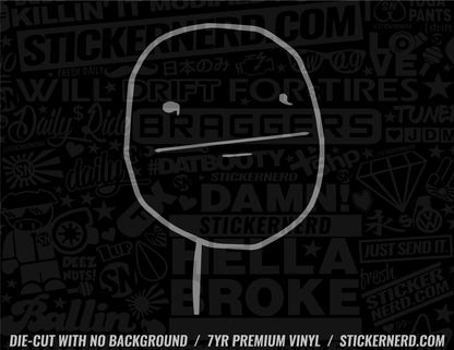 Poker Face Meme Sticker - Decal - STICKERNERD.COM