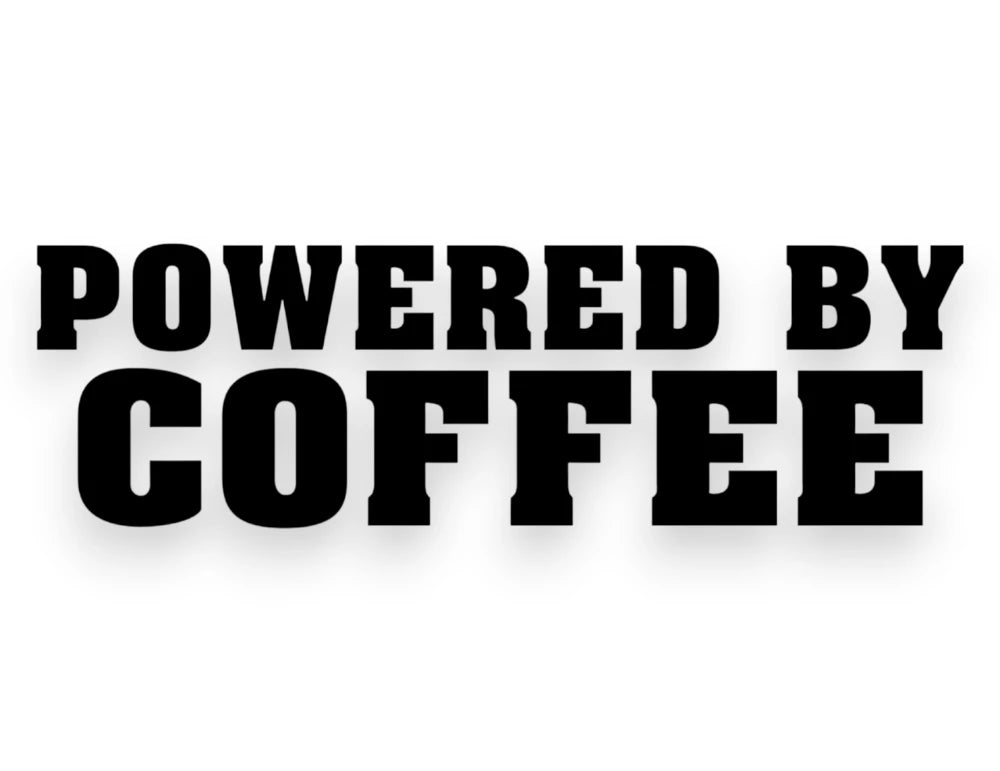 Powered By Coffee Sticker - Decal - STICKERNERD.COM