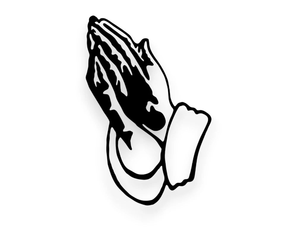 Praying Hands Sticker - Window Decal - STICKERNERD.COM