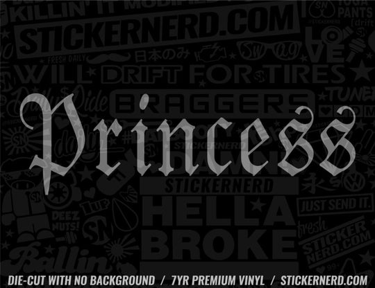 Princess Sticker - Window Decal - STICKERNERD.COM