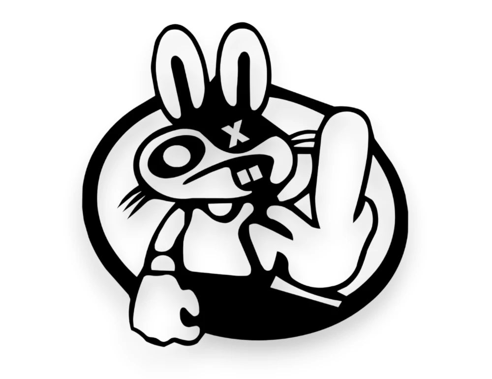 Rabbit Finger Sticker - Window Decal - STICKERNERD.COM