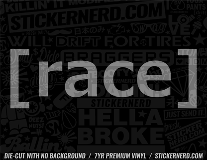 Race Sticker - Window Decal - STICKERNERD.COM