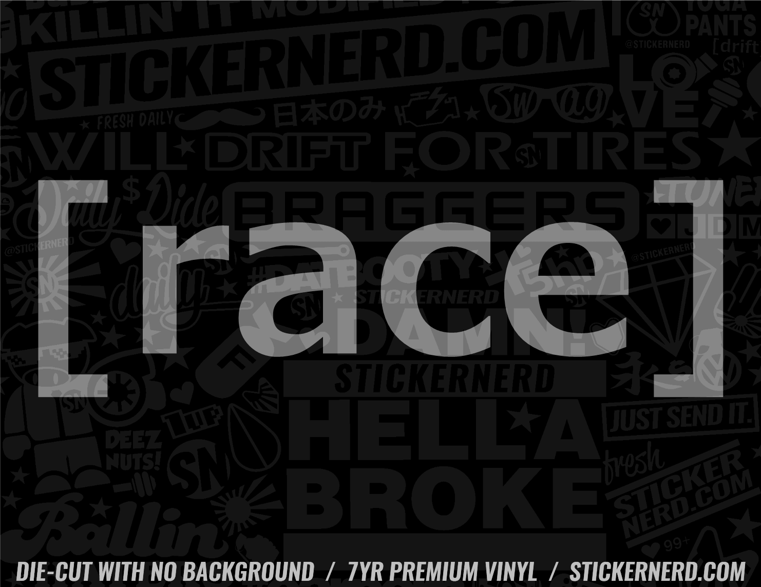 Race Sticker - Window Decal - STICKERNERD.COM