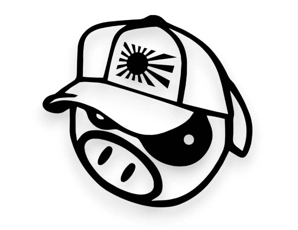 Rally Pig Japan Flag Sticker - Window Decal - STICKERNERD.COM