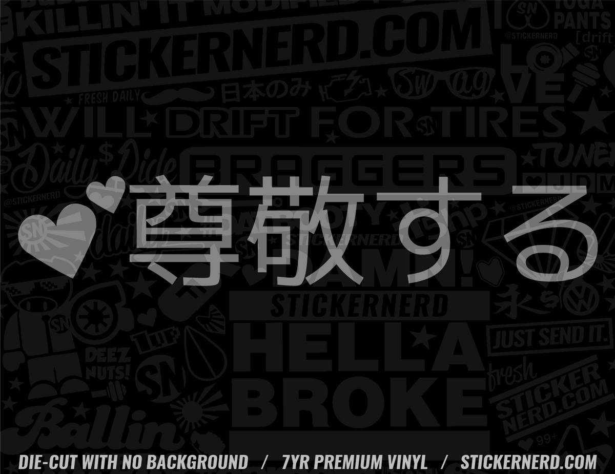 Respect Japanese Sticker VINLY CAR WINDOW DECALS AND STICKERS