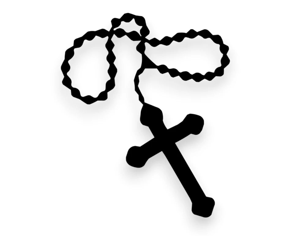 Rosary Cross Sticker - Decal - STICKERNERD.COM