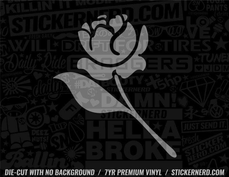 Rose Flower Sticker - Window Decal - STICKERNERD.COM