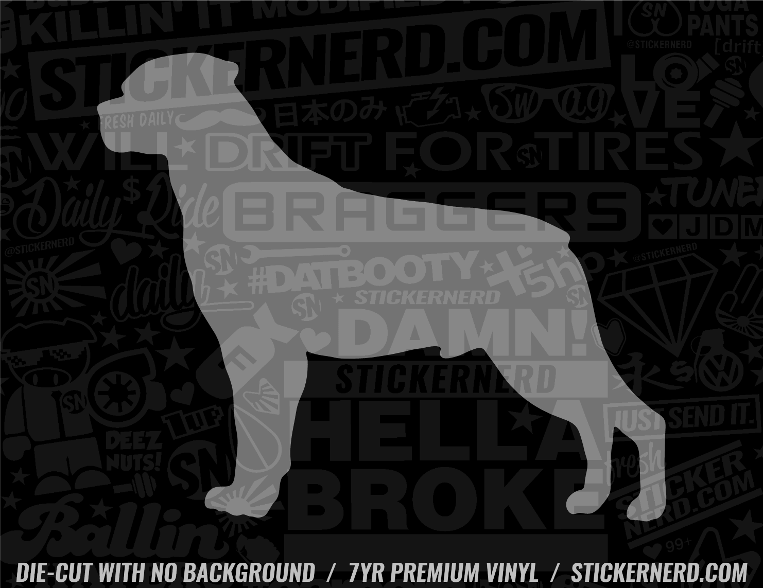 Rottweiler Dog Sticker - Decal - STICKERNERD.COM