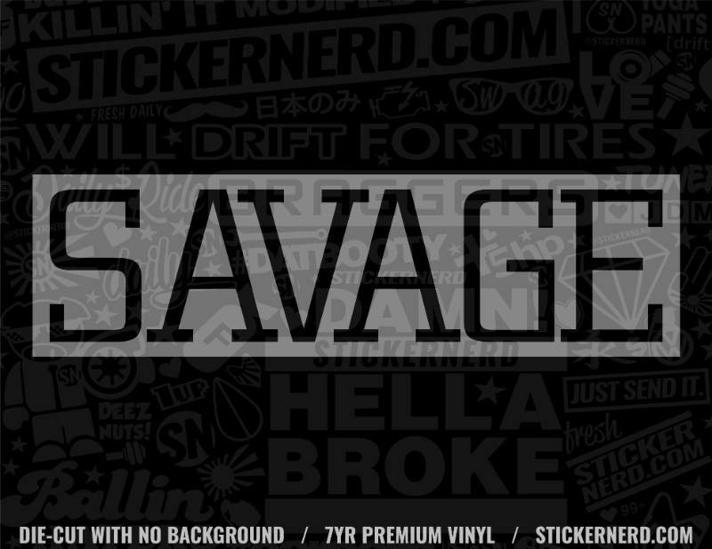 Savage Car Sticker - StickerNerd.com