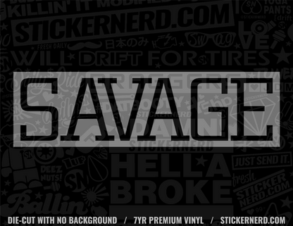 Savage Car Sticker - StickerNerd.com