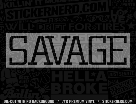 Savage Car Sticker - StickerNerd.com