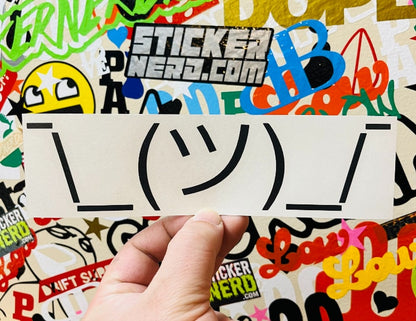 Shrug  Decal - STICKERNERD.COM