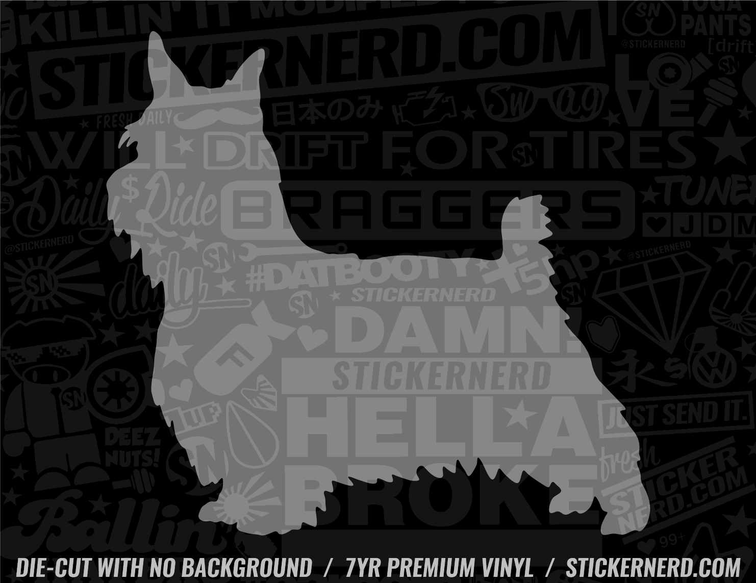 Silky Terrier Dog Sticker - Window Decal - STICKERNERD.COM