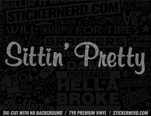 Sittin' Pretty Sticker - Window Decal - STICKERNERD.COM