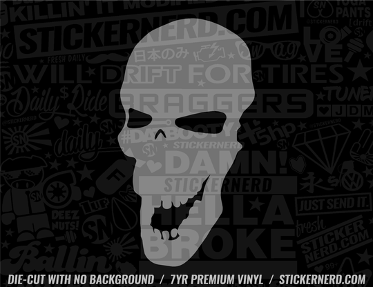 Skull Sticker - Window Decal - STICKERNERD.COM