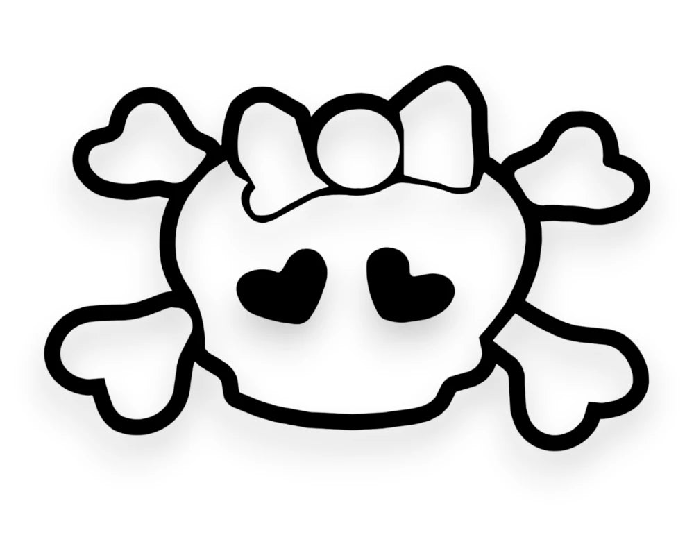 Skull Heart Sticker - Girly Decal - STICKERNERD.COM