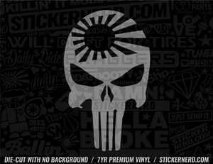Skull Japan Flag Sticker - Window Decal - STICKERNERD.COM