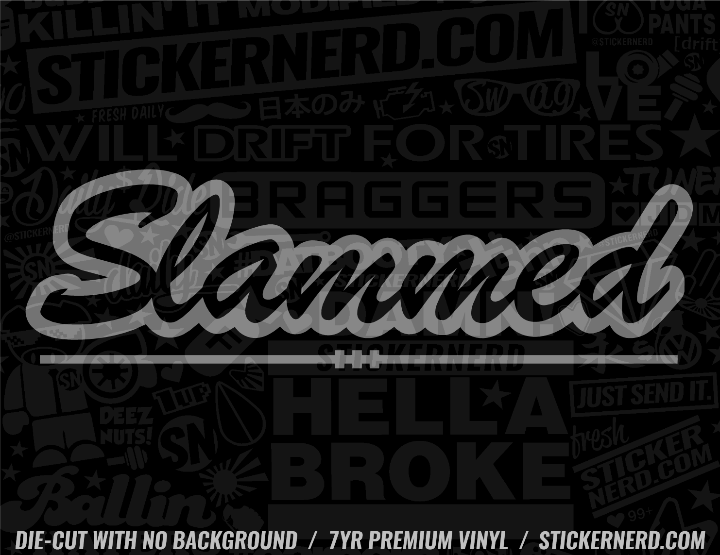 Slammed Sticker - Lowered Car Vinyl JDM KDM Decals | StickerNerd.com