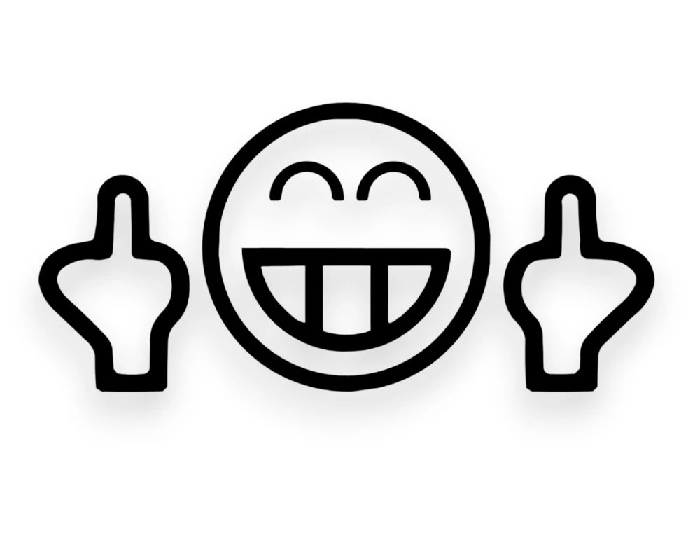 Smiley Middle Fingers Sticker - Window Decal - STICKERNERD.COM