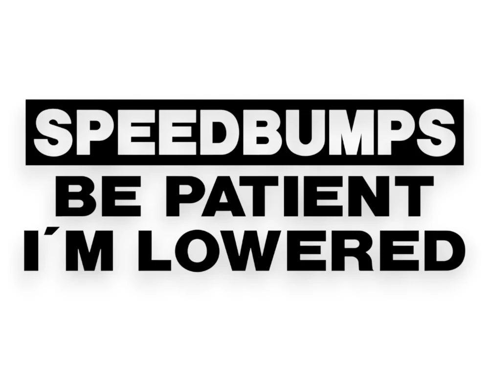 Speed bumps Be Patient I'm Lowered Sticker - Window Decal - STICKERNERD.COM