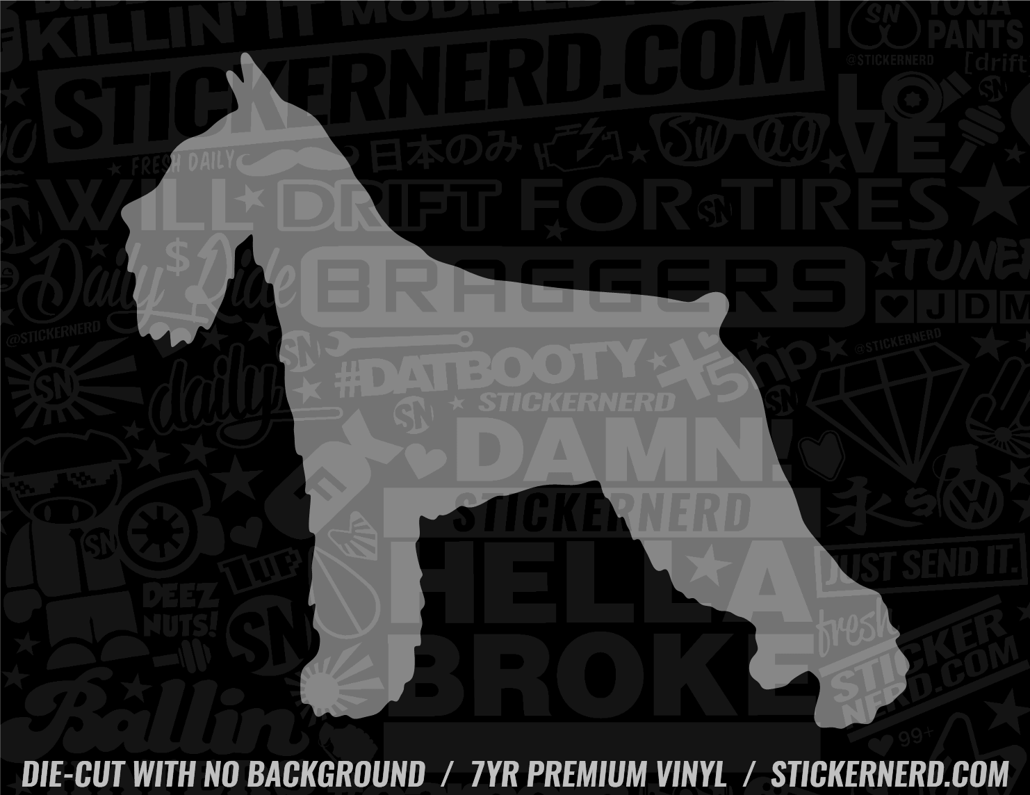 Standard Schnauzer Dog Sticker - Window Decal - STICKERNERD.COM