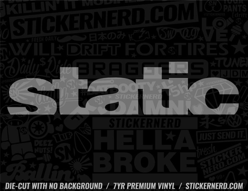 Static Sticker - Vinyl Tuner Car Window Decal - Low Camber Stickers ...