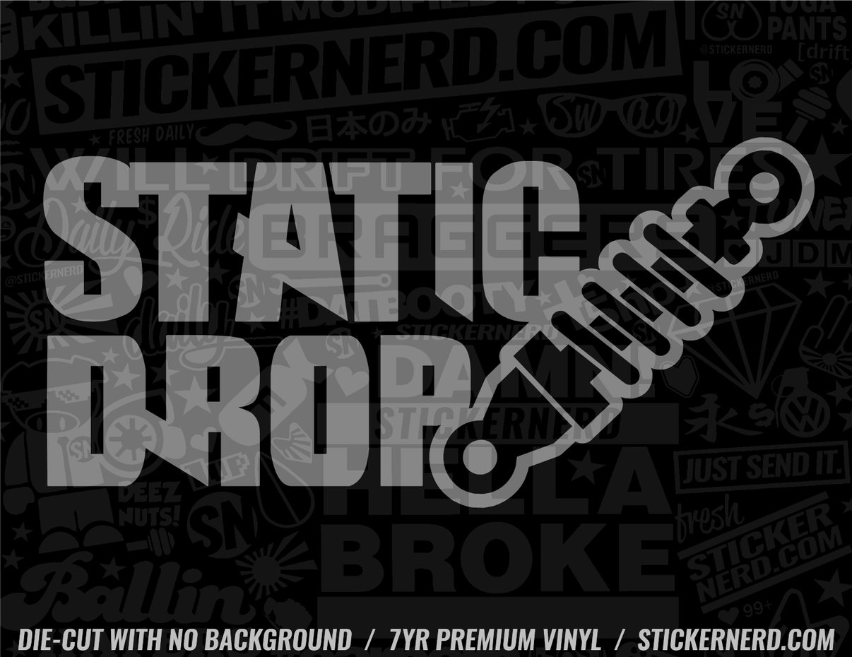 Static Drop Shock Sticker - Vinyl Decal for Cars | StickerNerd.com