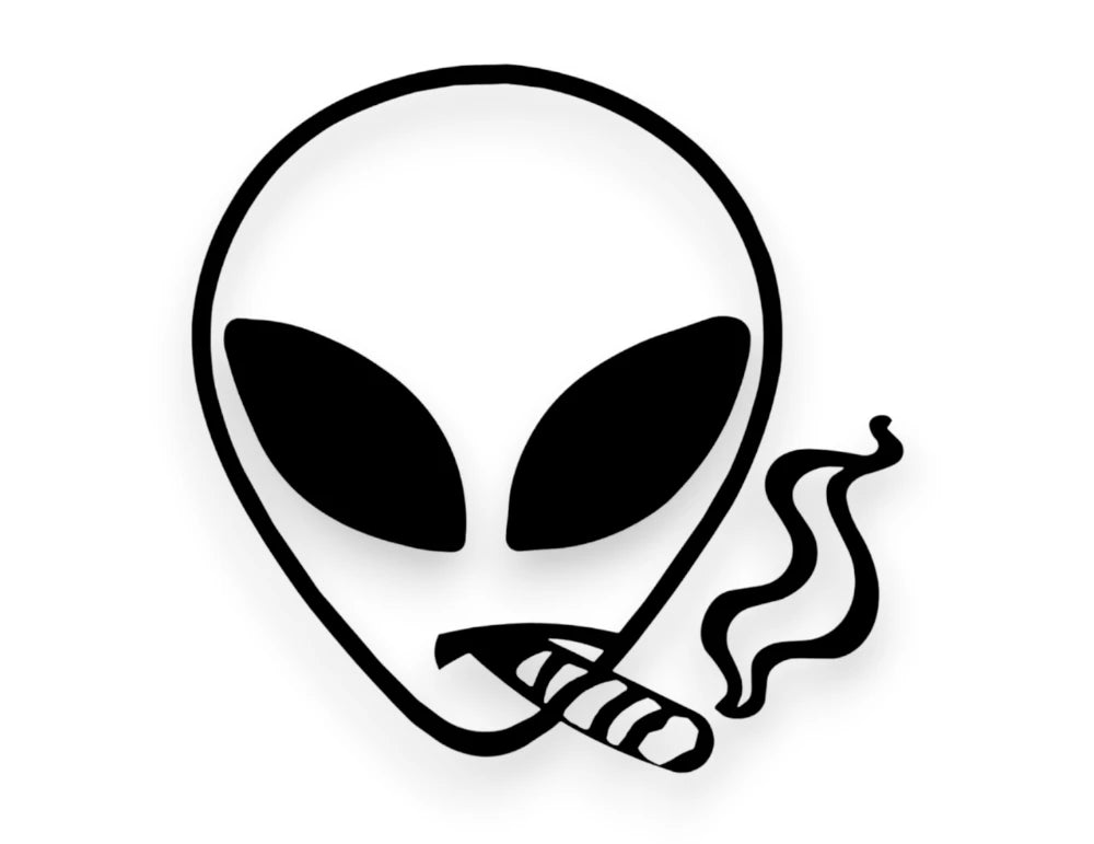 Stoner Alien Sticker - Window Decal - STICKERNERD.COM