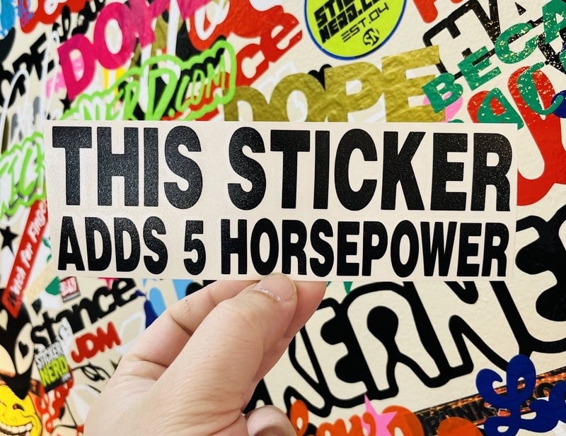 This Sticker Adds 5 Horsepower - Window Decal - STICKERNERD.COM