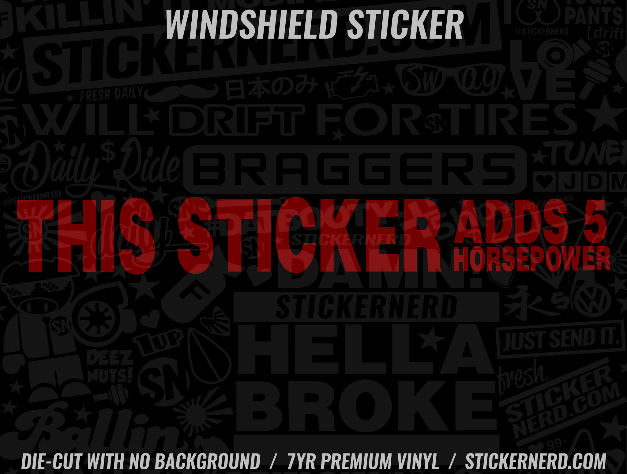 This Sticker Adds 5hp Windshield Sticker - Window Decal - STICKERNERD.COM