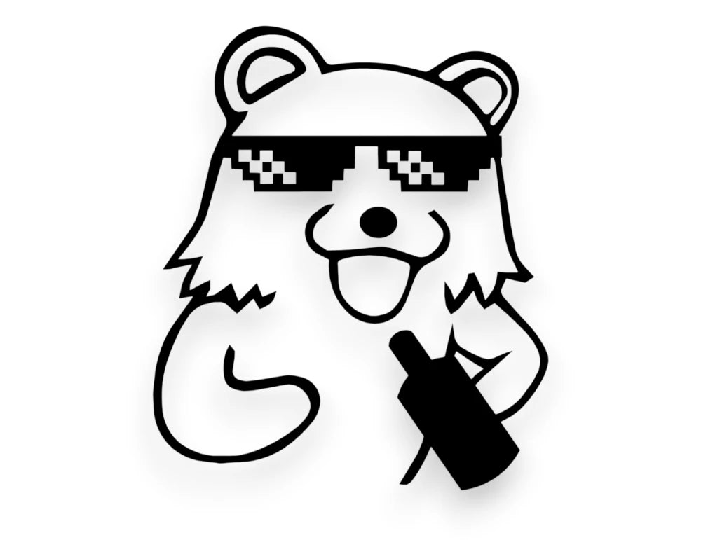 Thug Life Bear Sticker - Window Decal - STICKERNERD.COM