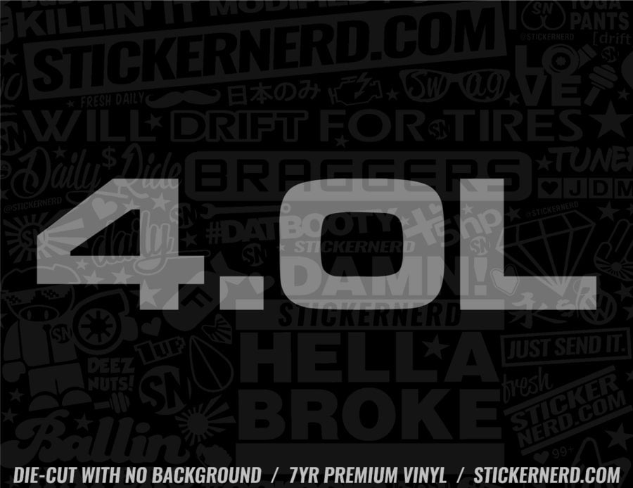4.0L Engine Sticker - Vinyl Car Truck Decal | StickerNerd.com