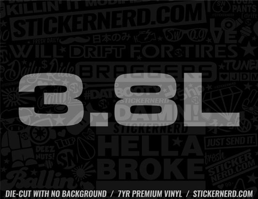 3.8L Sticker - Decal - STICKERNERD.COM