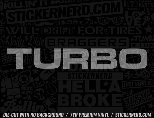 Turbo Sticker - Window Decal - STICKERNERD.COM