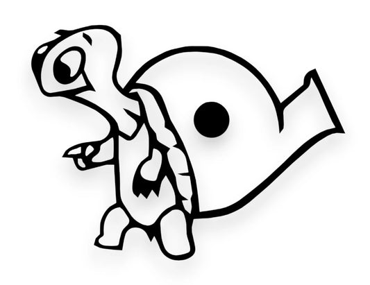 Turbo Turtle Sticker - Window Decal - STICKERNERD.COM