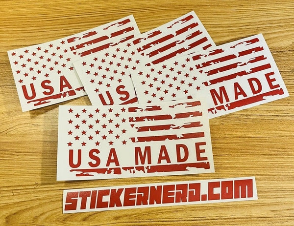 USA Made American Flag Sticker - STICKERNERD.COM