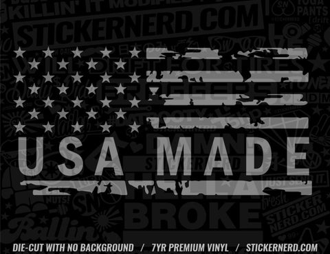 USA Made American Flag Sticker - Window Decal - STICKERNERD.COM