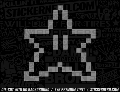 Video Game 8-Bit Star Sticker - Decal - STICKERNERD.COM