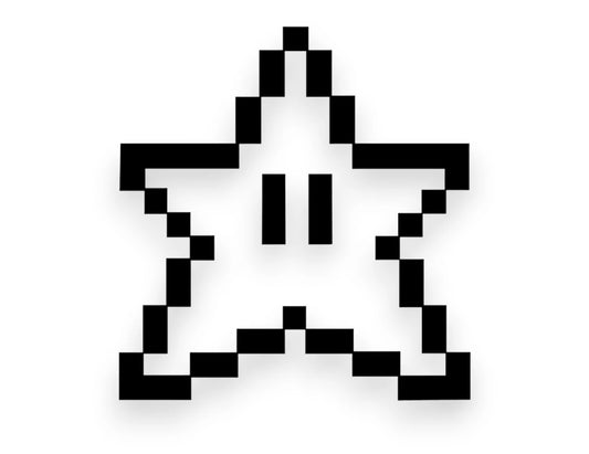 Video Game 8-Bit Star Sticker - Decal - STICKERNERD.COM