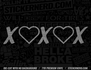 XOXOX Hearts Sticker - Decal - STICKERNERD.COM