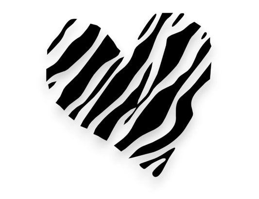 Zebra Heart Sticker - Window Decal - STICKERNERD.COM