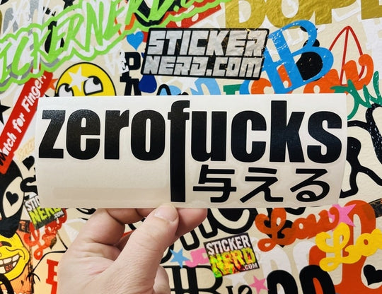 Zero F*cks Sticker - STICKERNERD.COM