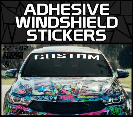 Adhesive Windshield Stickers - Custom Window Decals And Vinyl Lettering