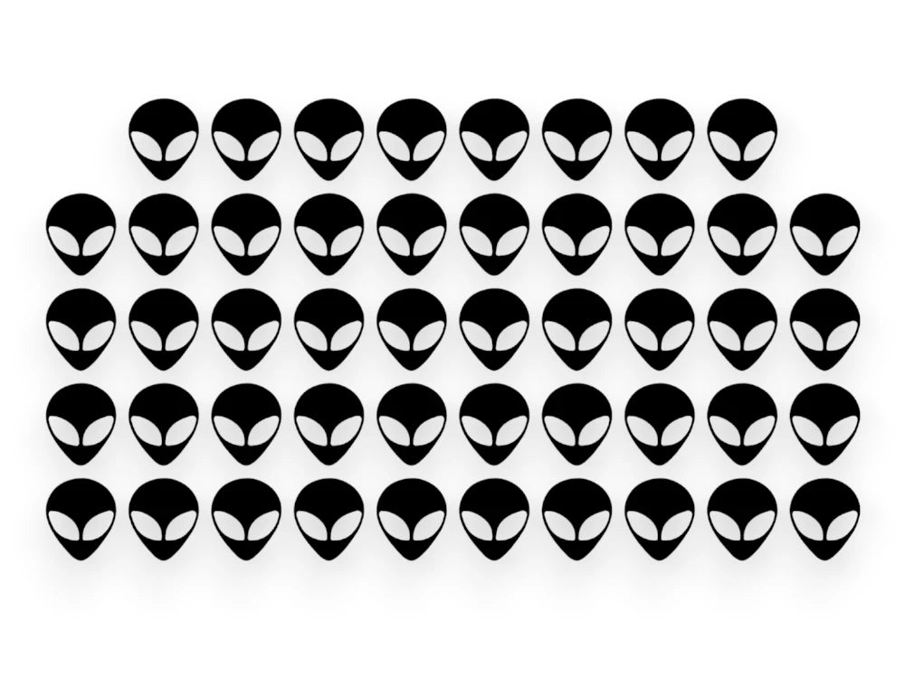 Alien Head Sticker Pack - 48pcs - Decal - STICKERNERD.COM