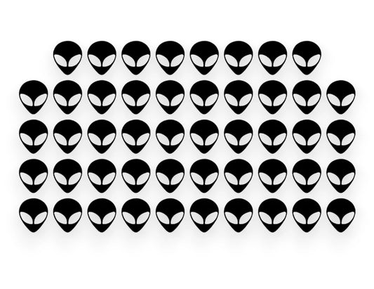 Alien Head Sticker Pack - 48pcs - Decal - STICKERNERD.COM